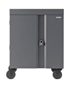 Bretford CUBE Cart - 2 Shelf - 4 Casters - Steel - 30in Width x 26.5in Depth x 37.5in Height - Charcoal - For 32 Devices