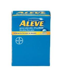 Aleve Pain Reliever Tablets, 1 Tablet Per Packet, Box Of 50 Packets