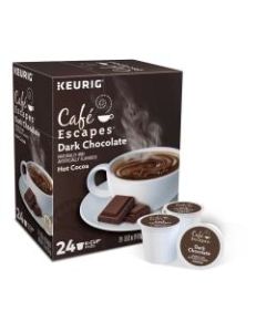 Cafe Escapes Dark Chocolate Hot Cocoa K-Cup, Box Of 24