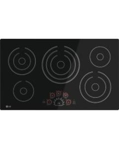 LG LCE3610SB Electric Cooktop - 5 Cooking Element(s) - Glass Ceramic Cooktop - Black