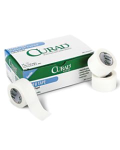 CURAD Paper Adhesive Tape, 1in x 10 yd., White, 12 Rolls Per Box, Case of 10 Boxes