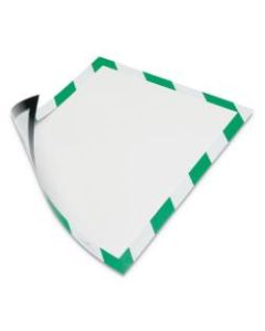 DURABLE DURAFRAME Security Magnetic Sign Holders, 9-1/2in x 12in, Green/White, Set Of 2 Holders