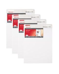 Office Depot Brand Bleed Resistant Self-Stick Easel Pads, 25in x 30in, 30 Sheets, 30% Recycled, White, Pack Of 4