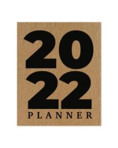 TF Publishing Monthly Planner, 8in x 6-1/2in, Kraft, January to December 2022