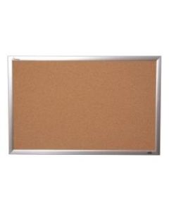 SKILCRAFT Cork Bulletin Board, 18in x 24in, Aluminum Frame With Silver Finish (AbilityOne 7195 01 484 0007)