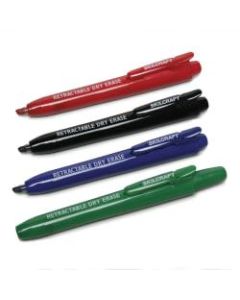 Retractable Chisel-Tip Dry-Erase Markers, Pack Of 4 (AbilityOne 7520-01-519-5769)