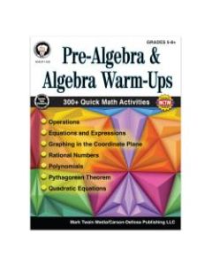 Mark Twain Media Pre-Algebra And Algebra Warm-Ups Workbook, Grades 5 - 12