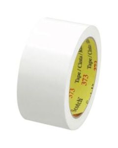 Scotch 373 Carton-Sealing Tape, 3in Core, 2in x 55 Yd., White, Pack Of 6
