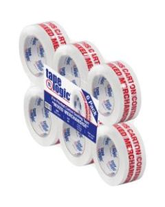 Tape Logic Mixed Merchandise Preprinted Carton Sealing Tape, 3in Core, 2in x 110 Yd., Red/White, Pack Of 6