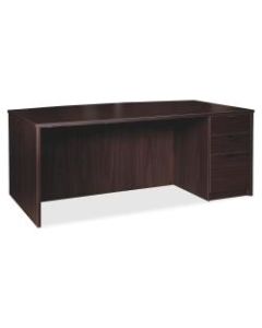 Lorell Prominence 2.0 Bowfront Right Pedestal Desk, 72inW x 42inD, Espresso