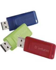 Verbatim 32GB Store "n Go USB Flash Drive - 3pk - Red, Blue, Green - 32 GB - USB - Blue, Green, Red - Lifetime Warranty - 3 / Pack