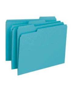 Smead Color File Folders, Letter Size, 1/3 Cut, Teal, Box Of 100