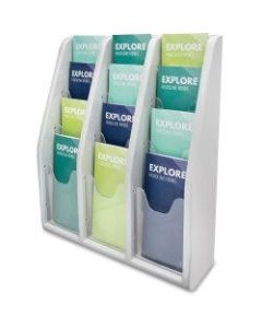 deflecto Countertop/Wall Mount Literature Display - 12 Pocket(s) - 19.8in Height x 15.8in Width x 5in Depth - Desktop, Wall Mountable - Gray - Plastic - 1Each