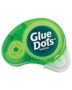 Glue Dots Dot N Go Dispensers, Removable, Clear/Green, Case Of 6