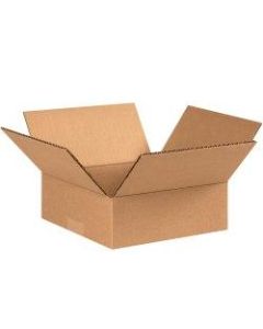 Office Depot Brand Flat Corrugated Boxes, 8in x 8in x 2in, Kraft, Pack Of 25 Boxes