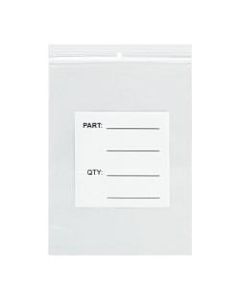 Office Depot Brand Parts Bags With Hang Holes, 12in x 15in, Clear/White, Case Of 500