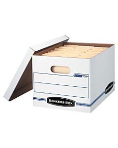Bankers Box Stor/File Boxes With Lift-Off Lids, Letter/Legal Size, 12 1/2in x 16 5/16in x 10 1/2in, White