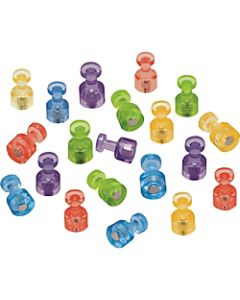 Quartet Assorted Colors Magnetic Pushpins, 1 1/2in Diameter, Assorted Colors, Pack Of 20