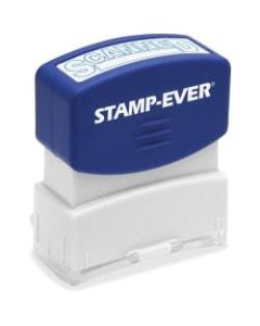 Stamp-Ever SCANNED Pre-inked Stamp - Message Stamp - "SCANNED" - 1.81in Impression Width x 0.63in Impression Length - 50000 Impression(s) - Blue - 1 Each