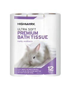 Highmark Ultra Soft 2-Ply Toilet Paper, 165 Sheets Per Roll, Pack Of 12 Rolls