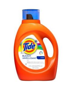 Tide Tide Plus Bleach Laundry Detergent - Liquid - 92 oz (5.75 lb) - Original Scent - 4 / Carton - Orange