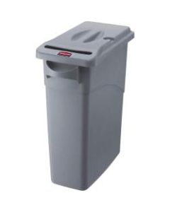 Rubbermaid Commercial Slim Jim 16-gallon Document Container - External Dimensions: 11in Width x 23.1in Depth x 25in Height - 15.88 gal - Lid Lock Closure - Gray - For Document - 1 Each