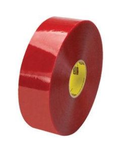 3M 3779 Pre-Printed Carton Sealing Tape, 3in Core, 3in x 1,000 Yd., Clear/Red, Case Of 4