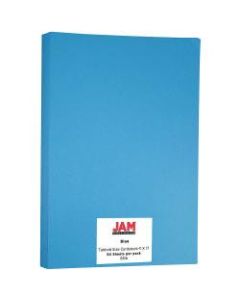 JAM Paper Cover Card Stock, 11in x 17in, 65 Lb, 30% Recycled, Blue, Pack Of 50 Sheets
