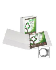 Samsill Earths Choice Insertable Vue 3-Ring Binder, 2in Round Rings, 63% Recycled, White