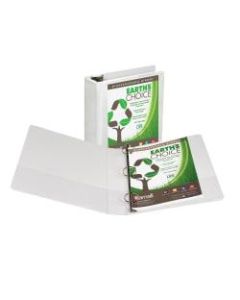 Samsill Earths Choice Insertable Vue 3-Ring Binder, 3in Round Rings, 63% Recycled, White