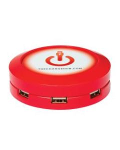ChargeHub X7 7-Port USB Charger, Round, Red, CRGRD-X7-003