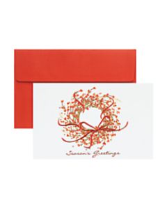Great Papers! Print-Your-Own Greeting Cards, 8 1/2in x 5 1/2in, Seasons Greetings Wreath, Pack Of 18