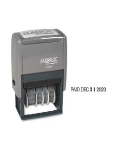 Xstamper Self-Inking Micro Message Dater - Message/Date Stamp - "REC-d, ENT-d, ANS-d, PAID, SHIPPED, CHARGED, CANCELLED" - 0.94in Impression Width x 1.75in Impression Length - Black - Plastic - 1 Each