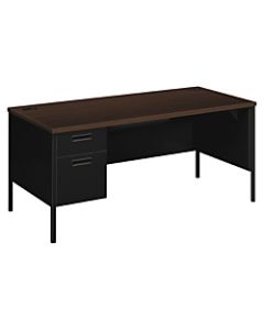 HON Metro Classic Left Pedestal Desk, Mocha/Black