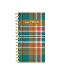 TF Publishing Small Weekly/Monthly Planner, 3-1/2in x 6-1/2in, Checkered, January To December 2022