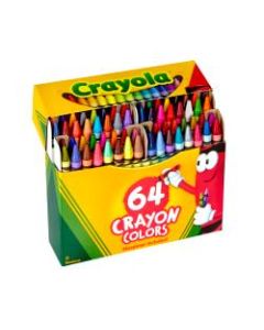 Crayola Standard Crayons With Built-In Sharpener, Assorted Colors, Box Of 64 Crayons