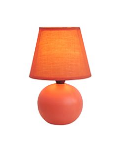 Simple Designs Mini Globe Table Lamp, 8 7/8inH, Orange Shade/Orange Base