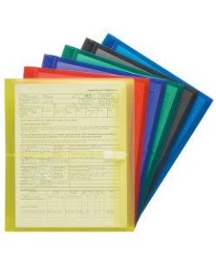 Smead Poly Envelopes, Letter Size, Side Opening, Assorted Colors, Pack Of 6