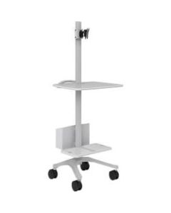 Anthro Zido Computer Cart Package - 118 lb Capacity - 4 Casters - 4in Caster Size - Medium Density Fiberboard (MDF), Cast Metal - x 25in Width x 24.5in Depth x 66.5in Height - Steel Frame - Cool Gray - 6 Box