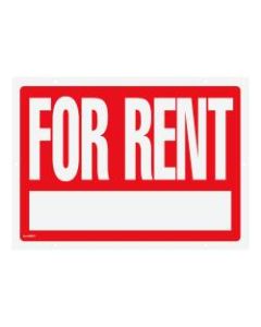 Cosco "For Rent" Sign With Stake Kit, 16in x 22 1/2in, Red/White