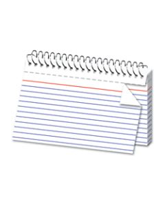 OfficeMax Spiral Ruled Index Cards, 4in x 6in, White, Box Of 50
