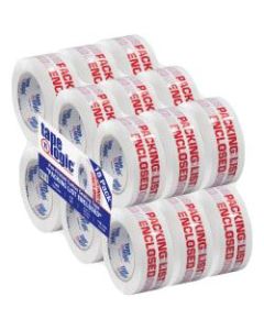 Tape Logic Packing List Enclosed Preprinted Carton Sealing Tape, 3in Core, 2in x 110 Yd., Red/White, Case Of 18