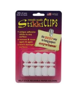 Stikkiworks Co. StikkiCLIPS, 3/4in, 6-Sheet Capacity, White, 30 Clips Per Pack, Set Of 6 Packs
