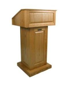 AmpliVox Victoria Lectern - 47in Height x 27in Width x 22in Depth - Natural Oak, Clear Lacquer - Solid Wood, Solid Hardwood
