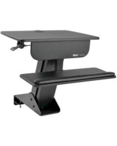 Tripp Lite WorkWise Sit Stand Desktop Workstation Adjustable Standing Desk w/ Clamp - 22.70in Height x 15.70in Width x 23.60in Depth - Assembly Required - Black