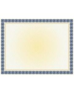 Geographics Certificates, 8-1/2in x 11in, Kensington Blue With Gold Foil, Pack Of 15