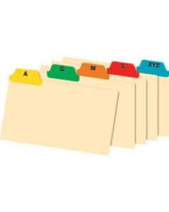 Office Depot Brand A-Z Poly Index Card Guide Set, 3in x 5in, Multicolor, Set Of 25 Cards