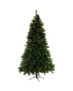 Fraser Hill Farm 6.5ft Artificial Canyon Pine Christmas Tree With Multicolor LED Lights And EZ Connect