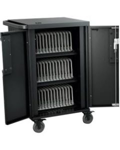 Bretford CoreX Cart - 3 Shelf - Steel - 33.2in Width x 25.8in Depth x 44.5in Height - Black - For 36 Devices