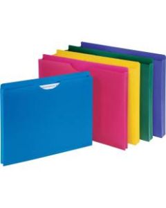 Business Source Straight Tab Cut Letter File Jacket - 8 1/2in x 11in - 1in Expansion - Polypropylene - Assorted - 10 / Pack